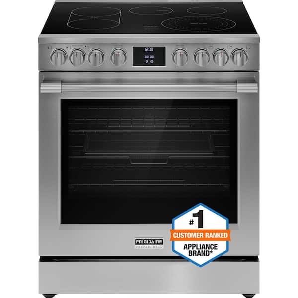 Frigidaire Professional 30 in. 5 Element Slide-In Electric Range in Stainless Steel with Air Fry and Total Convection