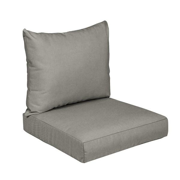 SORRA HOME 22.5 in. x 22.5 in. x 5 in. ,2-Piece Deep Seating Outdoor Dining Chair Cushion in Sunbrella Canvas Charcoal