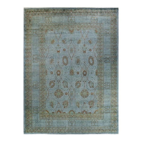 Overdyed Gray 9 ft. 4 in. x 12 ft. 4 in. Wool Indoor Area Rug