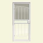 36 in. x 80 in. Arbor White Recessed Mount All Season Security Door with Insect Screen and Glass inserts
