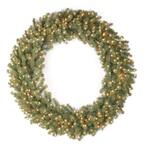 48 in. Artificial Downswept Douglas Wreath with Warm White LED Lights