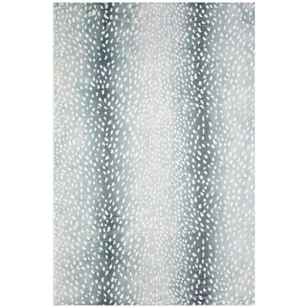 5 X 8 Gray Animal Print Runner Rug