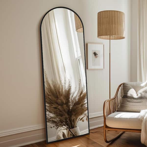 YESSKY DOWELL ENTER LLC Black 20 in. W x 63 in. H Metal Arch Stand Full Length Mirror
