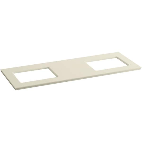 KOHLER Solid/Expressions 61.625 in. Solid Surface Vanity Top in Almond Expressions without Basin