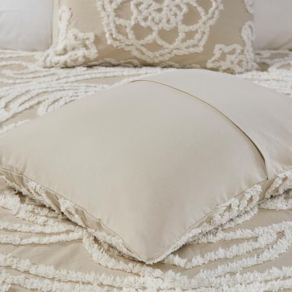 Madison Park Virginia 3-Piece Taupe Full/Queen Tufted Cotton