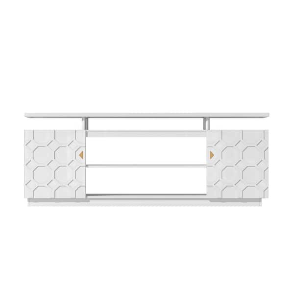 Boyel Living White Multifunctional TV Stand Fits TVs up to 70 to 80 in.