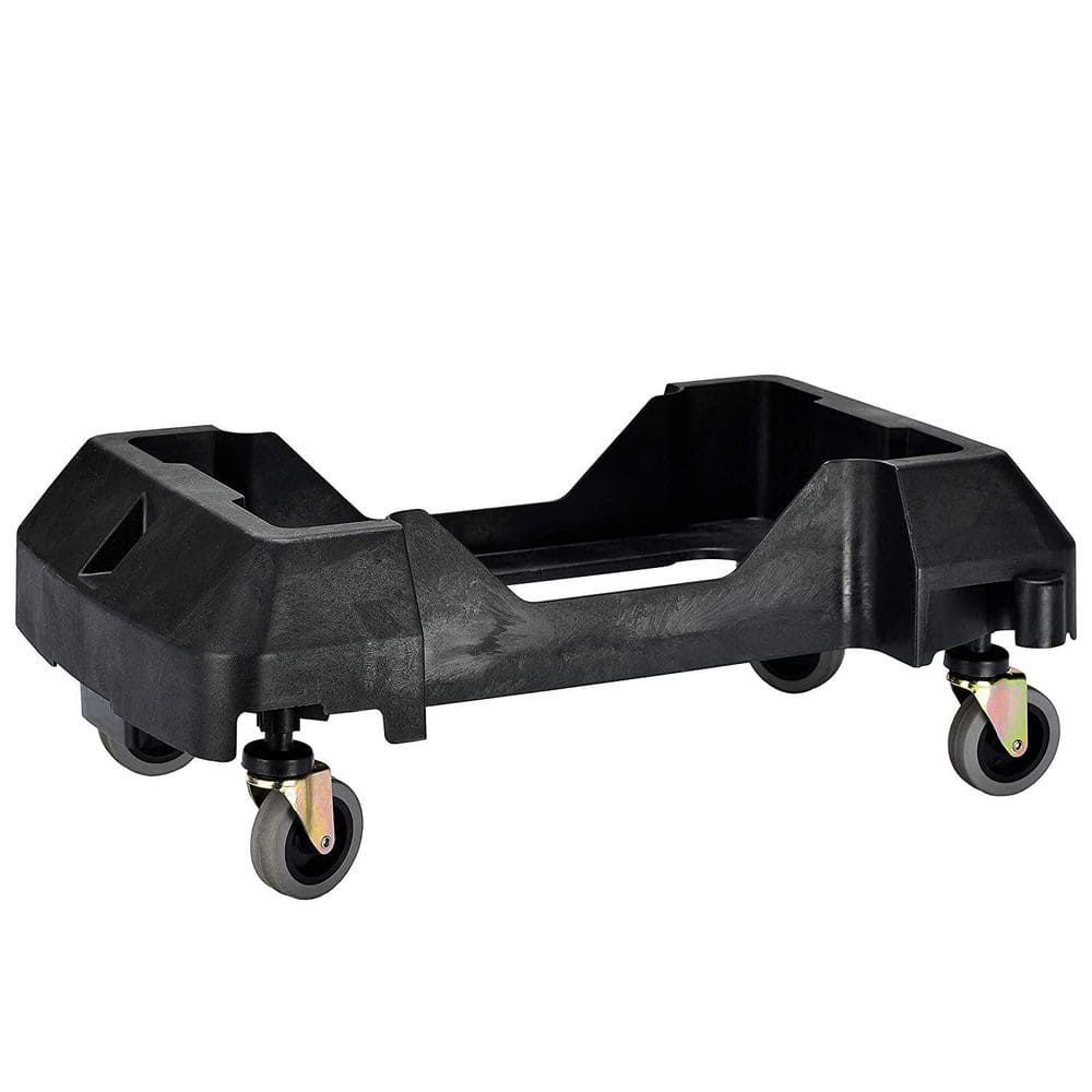 Black 23-Gallon Plastic Commercial Trash Can with Dolly