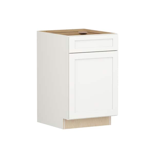 SIMPLY WOODMARK PRO Shaker Full Overlay 21 in. W. x 24 in. D x 34.5 in. H Plywood Assembled Base Kitchen Cabinet in Linen White