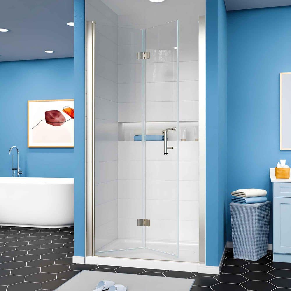 36-37.9 in. W x 72 in. H Frameless Bi-Fold Shower Door in Brushed Nickel with Clear SGCC Tempered Glass price history on PriceWatchPro