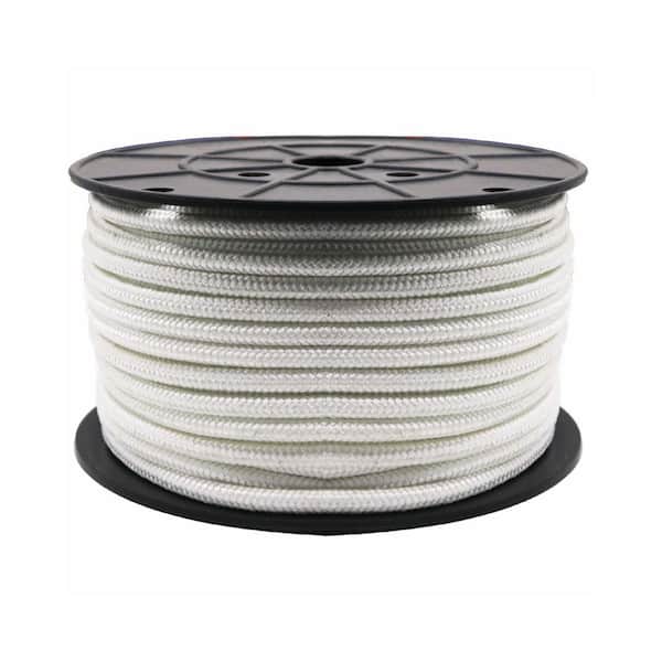 Wire Center Series 5/16 in. Braided Polyester Flagpole Halyard Rope Steel Core Tamper Proof 100 Feet White