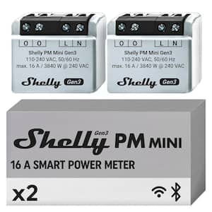 PM Mini Gen 3, WiFi and Bluetooth Smart Power Meter 1 Channel 16A, Home Automation, Smart Schedules (2-Pack)