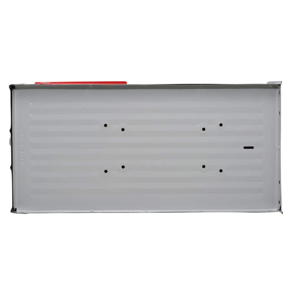 Extra Large Gray Steel Post Mount Mailbox