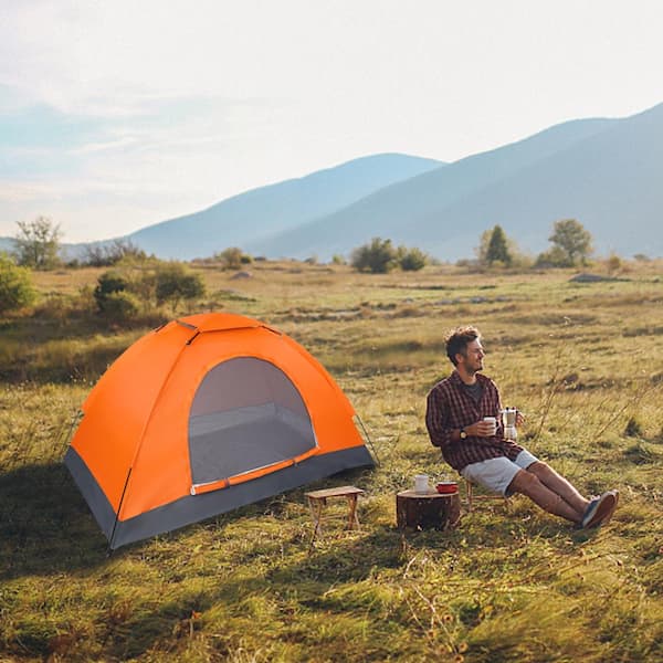 Karl home Pop-up 1-Person Camping Tent in Orange
