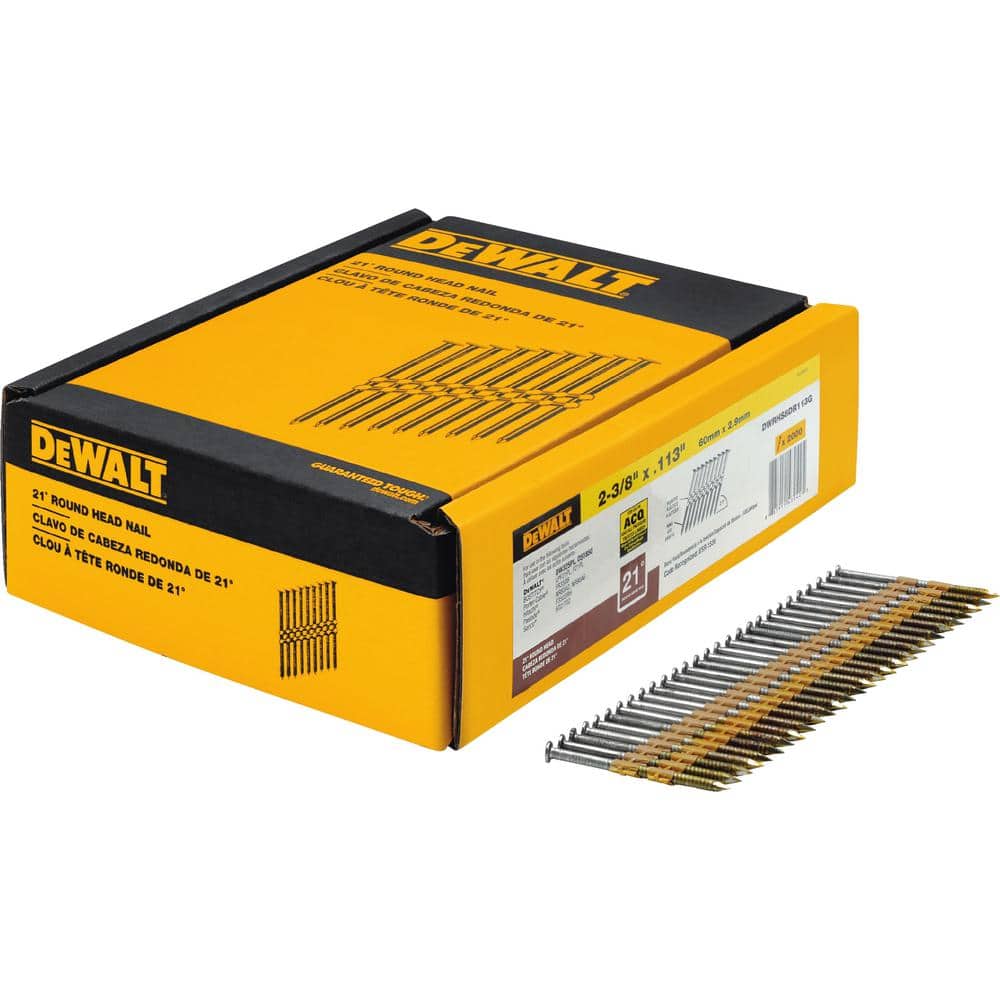 DEWALT 2-3/8 in. x 0.113 in. Ring Shank Galvanized Metal Framing Nails 2000  per Box DWRHS8DR113G - The Home Depot
