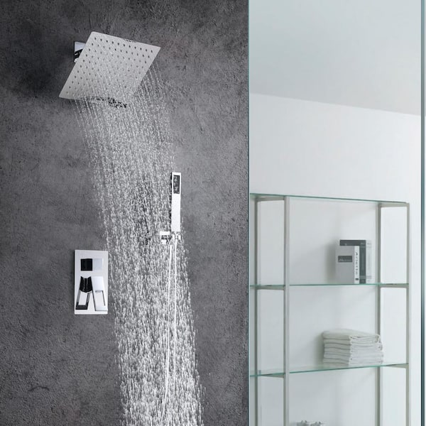 Modern 1-Handle 1-Spray Shower Faucet 1.8 GPM with Hand Shower in Chrome (Valve Included)