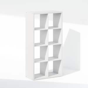 Cubic 57.91 in. Tall White Wood 8-Cube Bookcase