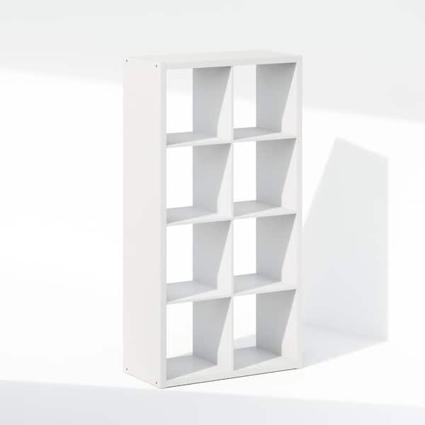 Cubic 57.91 in. Tall White Wood 8-Cube Bookcase