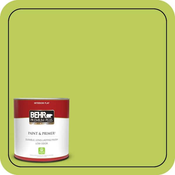 BEHR PREMIUM PLUS 1 qt. #410B-5 Hidden Meadow Flat Low Odor Interior Paint & Primer
