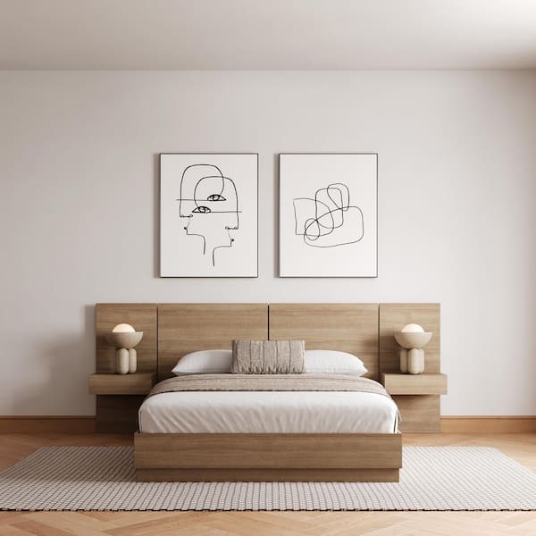 Milano 4 Piece Brown Oak Engineered Wood King Size Bedroom Set