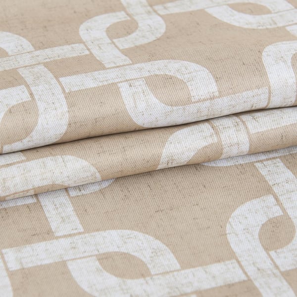 Dainty Home - Interlock Printed Design 54" x 84" Black out Single Window Panel in Sand