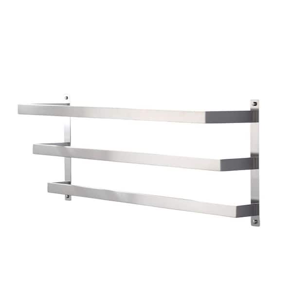SUS 304 Stainless Steel 3-Tier Wall Mount Towel Rack in Brushed Nickel, 32 in. with Concealed Mounting Hardware