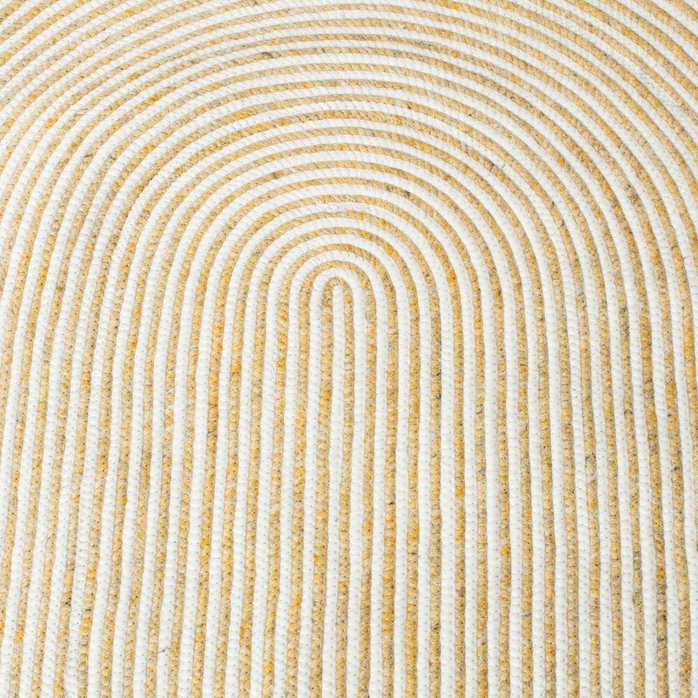 Handmade Gold and Ivory Round Wool Braided Area Rug