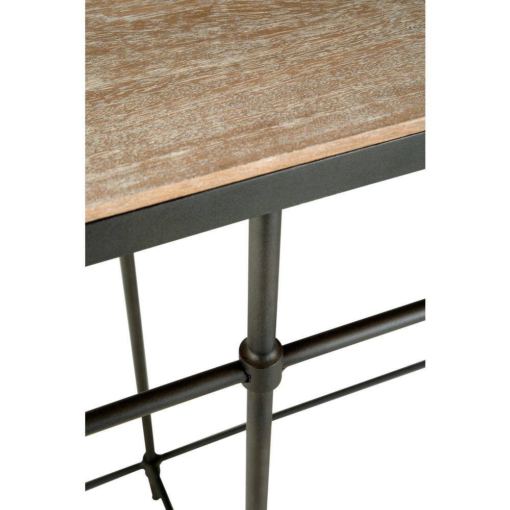 Fenway 74" Mango Wood and Gunmetal Metal Sofa Console Table