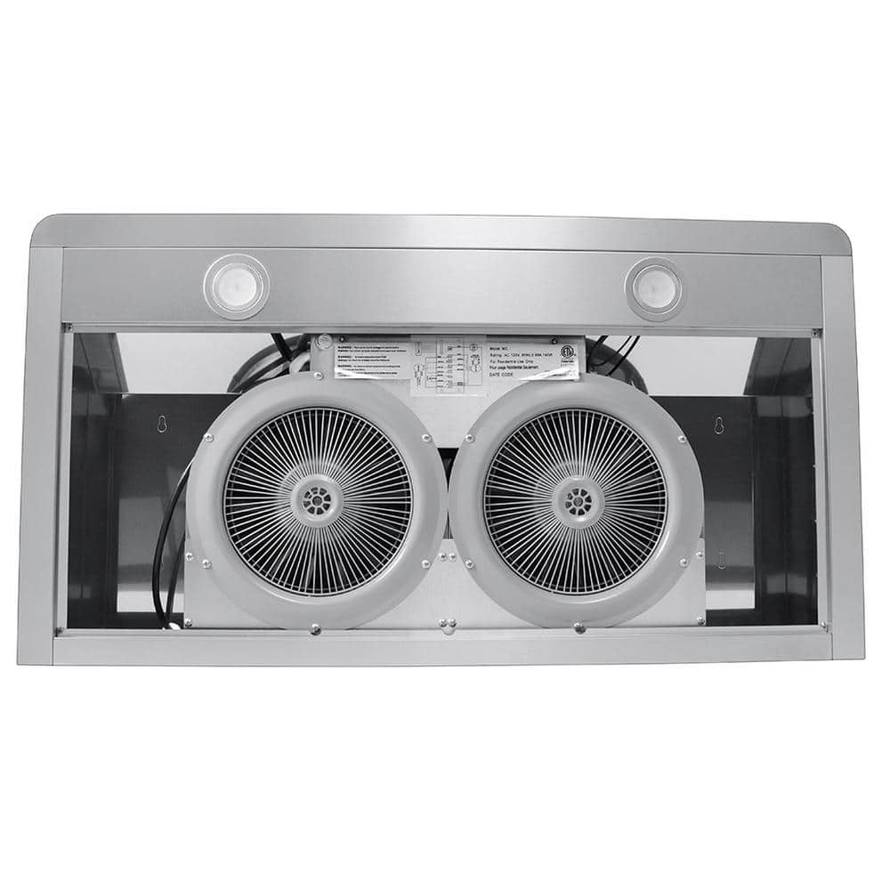 36-Inch Stainless Steel Under Cabinet Range Hood with LED Lights
