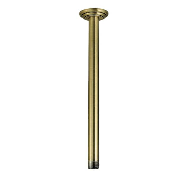 12 in. Shower Arm with Flange in Antique Brass