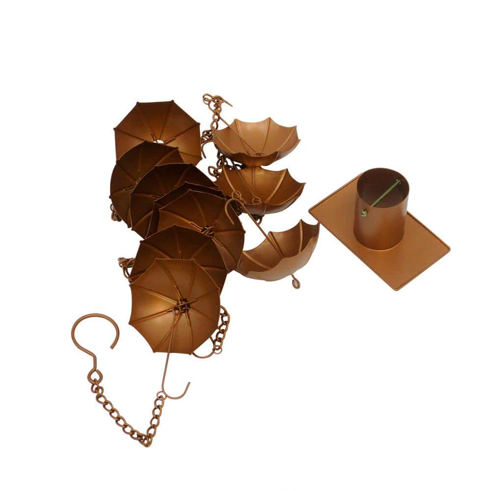 Copper Colored Watering Can Rain Chain for Gutters & Downspouts