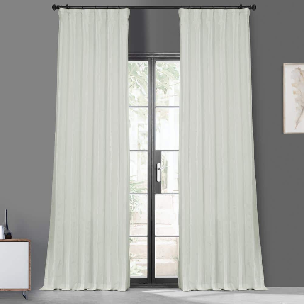 Eggshell Faux Silk Blackout Curtain Panel - 50 x 84 Inch