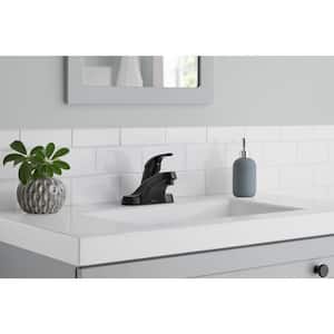 Aragon 4 in. Centerset Single-Handle Low-Arc Bathroom Faucet in Matte Black