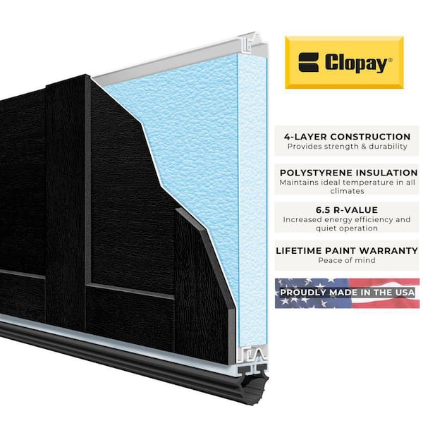 Clopay Canyon Ridge Elements 16 ft. x 7 ft. 6.5 Insulated Solid