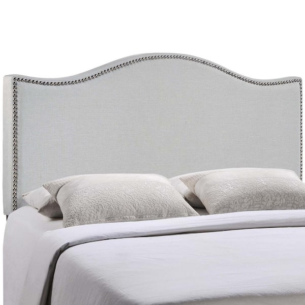 MODWAY Curl Sky Gray Full Nailhead Upholstered Headboard