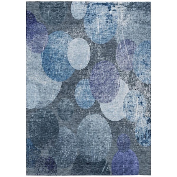Chantille ACN556 Blue 5 ft. x 7 ft. 6 in. Machine Washable Indoor/Outdoor Geometric Area Rug