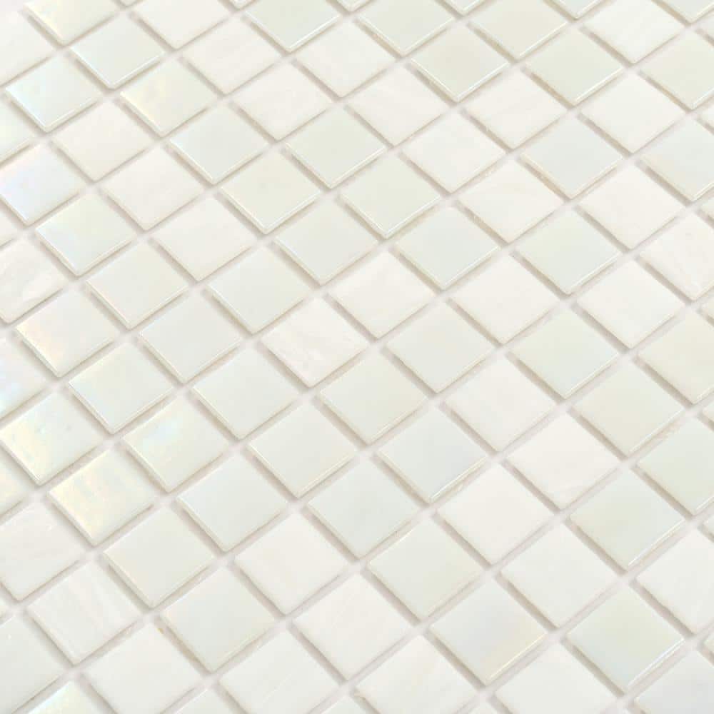 12" x 12" Glossy White Glass Mosaic Tile