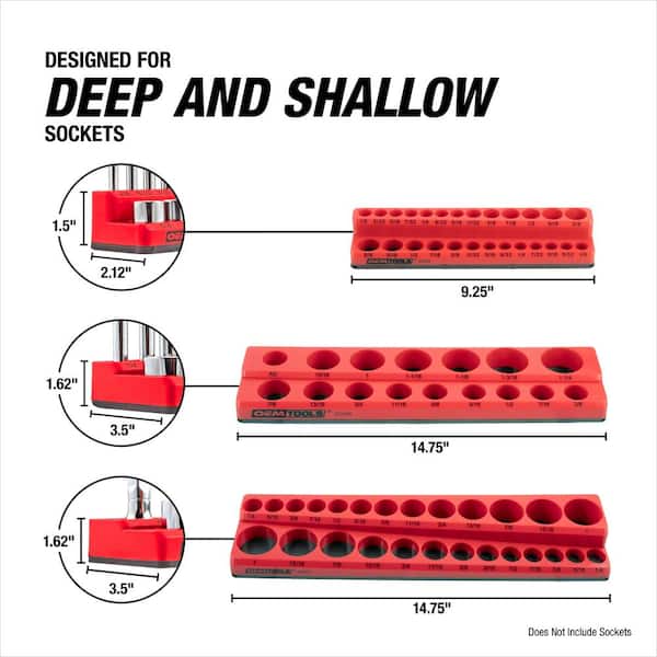 OEMTOOLS SAE Socket Tray Set 3 Piece OEMTOOLS SAE Socket Tray Set 3 Piece