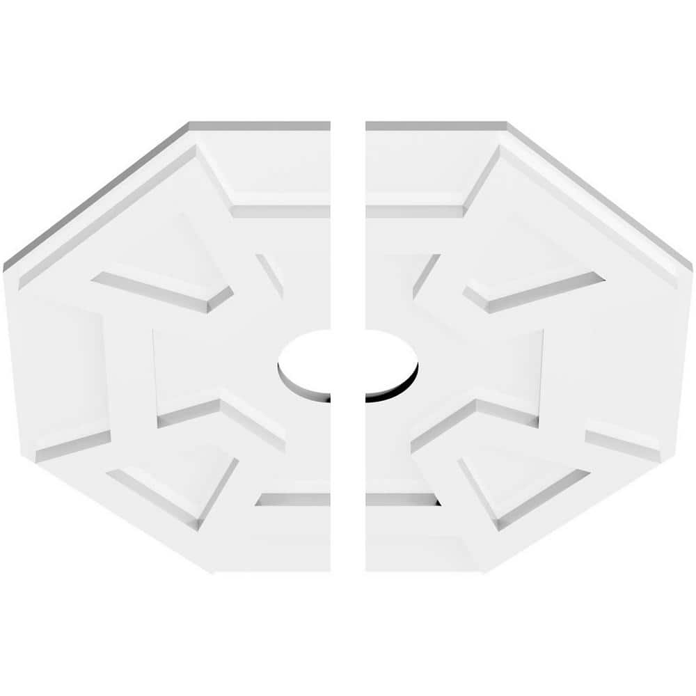 18-Inch White PVC Contemporary Split Ceiling Medallion