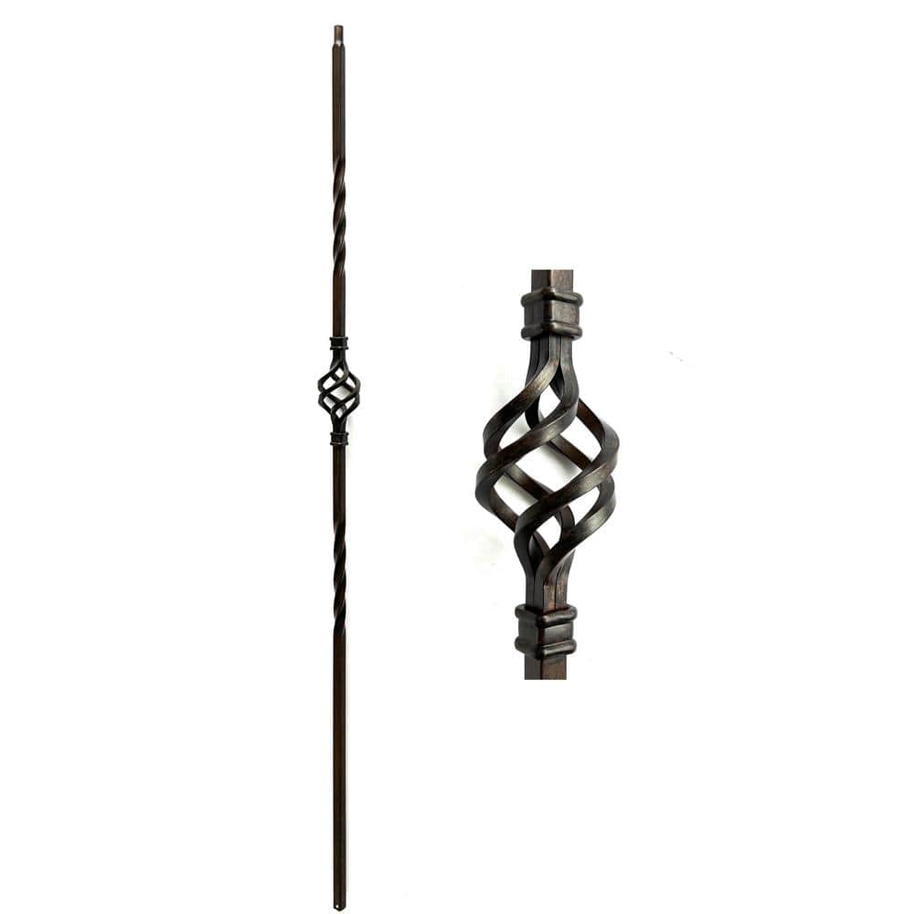 Atlas Stair Parts 44 in. x 1/2 in. OilRubbed Bronze Single Basket