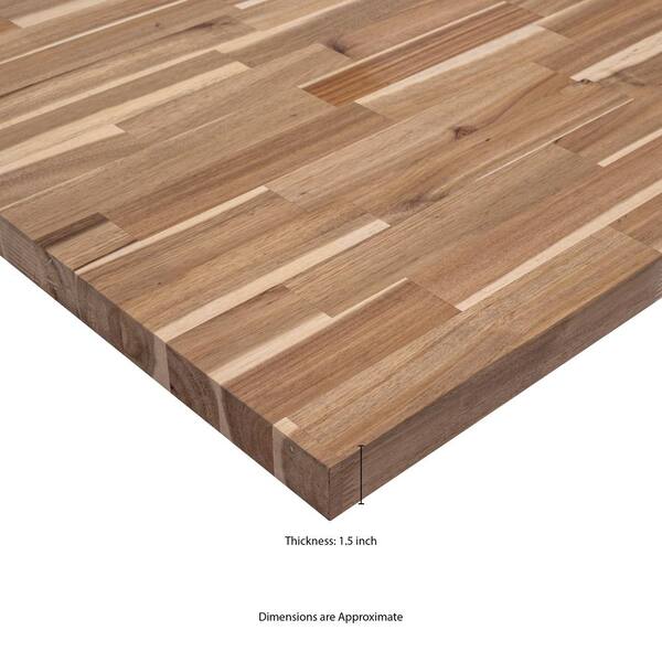 MSI 6 ft. L x 25 in. D x 1.5 in. T Unfinished Acacia Wood Butcher Block Island Countertop in Brown with Eased Edge WSL ACACIA 6X25 The Home Depot
