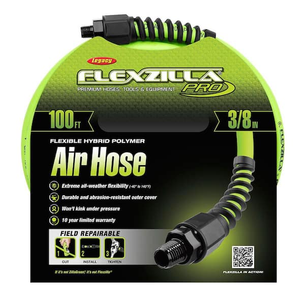 3/8 in. x 100 ft. Pro Air Hose, 1/4 in. MNPT Fittings