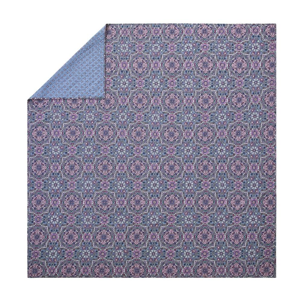 King Size Blue Cotton Reversible Quilt Set