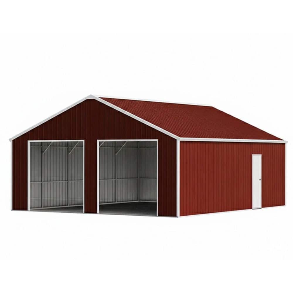 Tavish Outdoor 23 ft. W x 22 ft. D Reddish Brown Metal Garage Storage Shed with Dual Frame Doors (506 sq. ft.) price history on PriceWatchPro