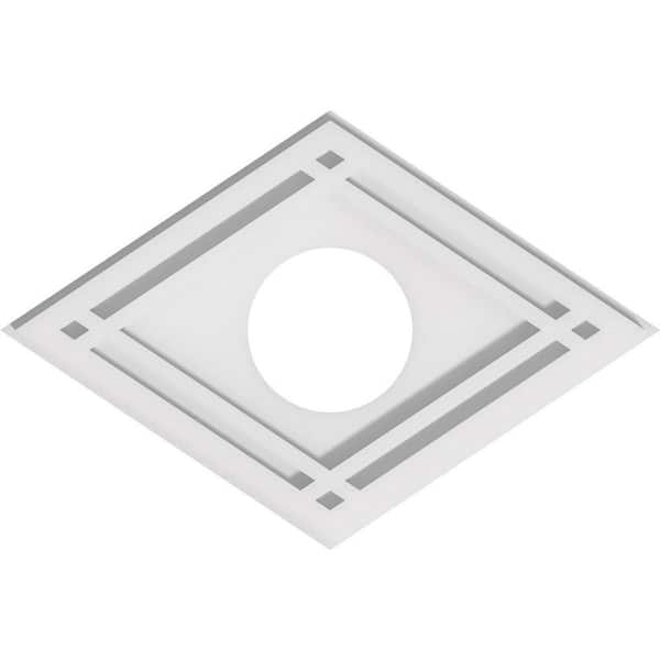 Ekena Millwork 16 in. x 10.62 in. x 1 in. Diamond Architectural Grade PVC Contemporary Ceiling Medallion