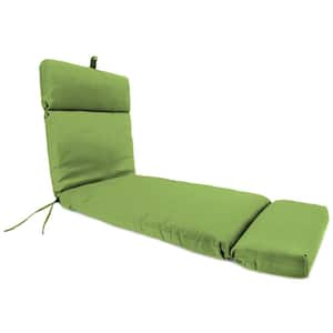 Sunbrella 72 in. x 22 in. Canvas Gingko Green Solid Rectangular French Edge Outdoor Chaise Lounge Cushion