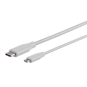2.4 Amp 0.5 ft. 480 Mbps Type-C to Micro B 2.0 Cables and Adapters, White