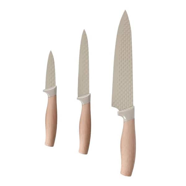 3 Piece Stainless Steel Cutlery Set in Beige