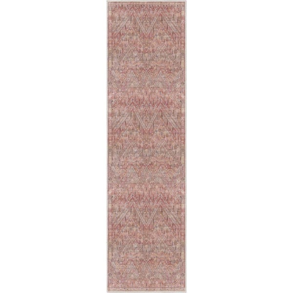 Red 2 ft. 3 in. x 24 ft. 9 in. Asha Anya Vintage Tribal Runner Area Rug