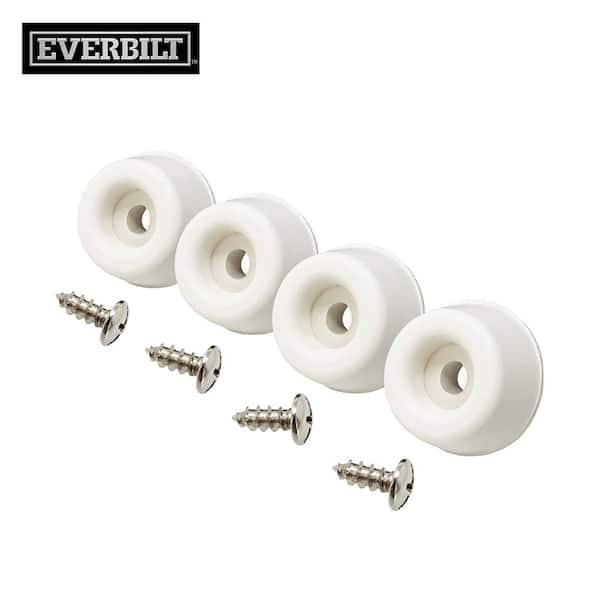 Everbilt 7/8 in. Off-White Rubber Screw-On Furniture Bumpers for Chairs and Table Floor Protection (4-Pack)