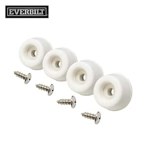 7/8 in. Off-White Rubber Screw-On Furniture Bumpers for Chairs and Table Floor Protection (4-Pack)